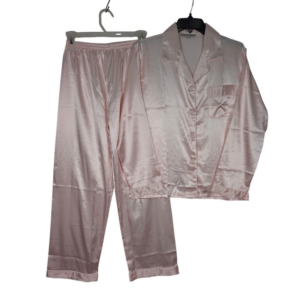Tony & Candice Other - S Tony & Candice Pajama‎ Set Pink Satin Long Sleeve Sleepwear Loungewear